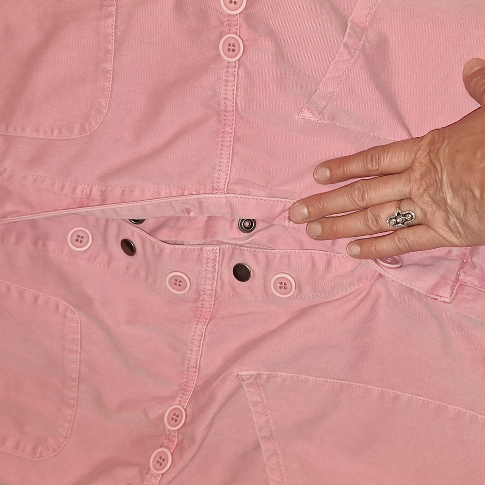 NWOT Pistola Bubblegum Pink Short Sleeve Utility Jumpsuit Size Small 100% Cotton - Picture 3 of 11